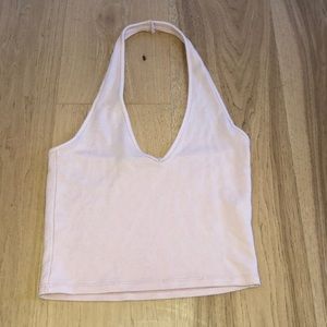 Pink sexy cropped halter top